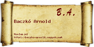 Baczkó Arnold névjegykártya